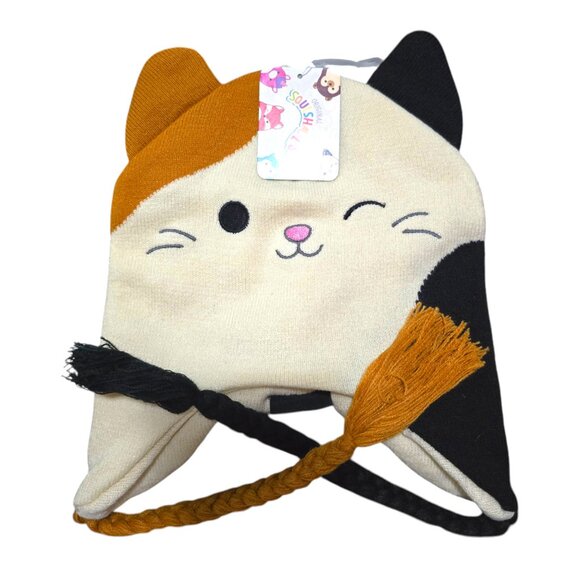 Squishmallows Other - Squishmallows Beanie Hat with Ear Flaps Cam the Cat Embroidered 3D Ears